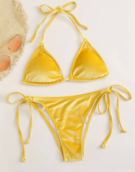 Bikini de terciopelo amarillo