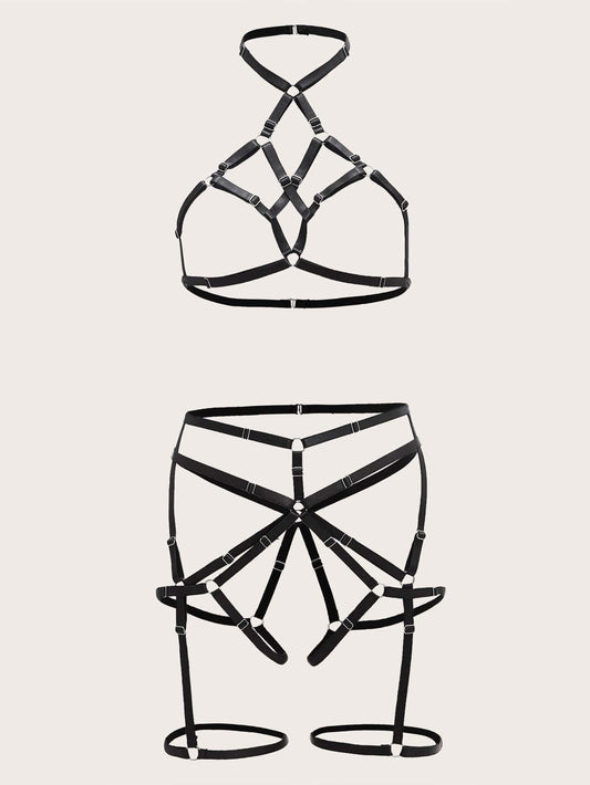 Set de ligas arnés negro