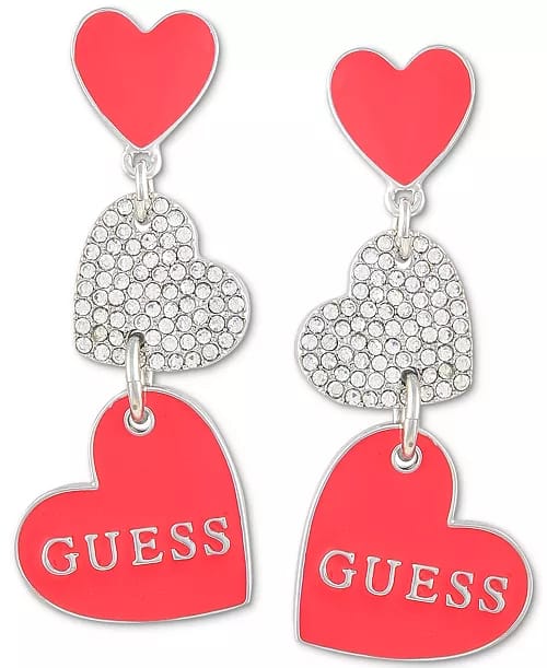 Triple Heart Drop Earrings