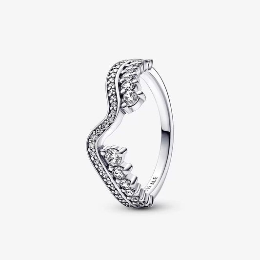 Sparkling Asymmetric Wave Ring