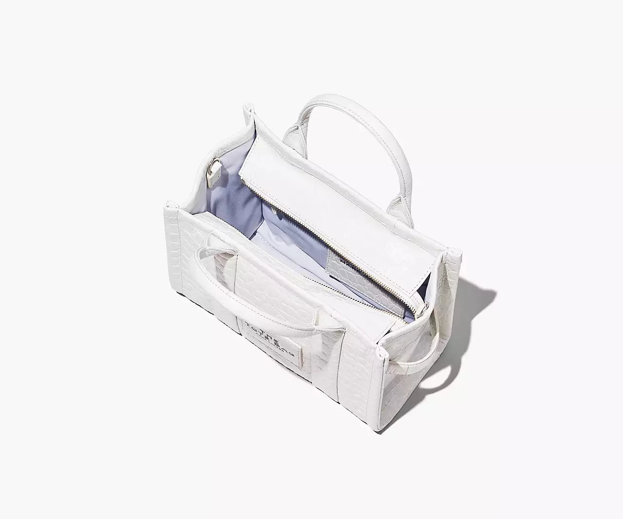 THE CROC-EMBOSSED MINI TOTE BAG- Ivory