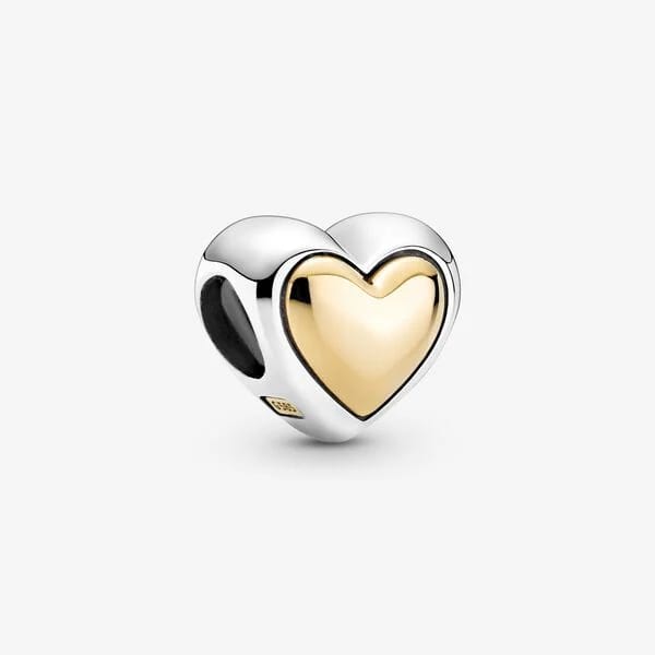 Domed Golden Heart Charm