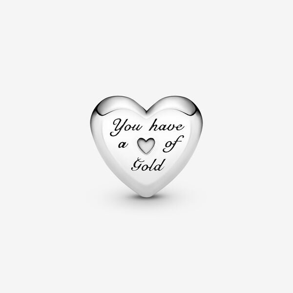 Domed Golden Heart Charm