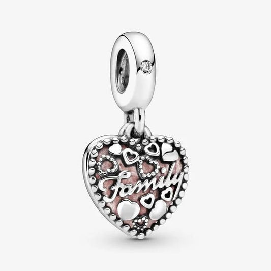 Love Makes A Family Heart Dangle Charm