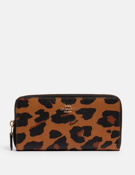 Coach Cartera Leopard Print Zip
