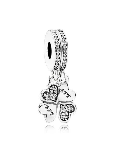 PANDORA SILVER CHARM BEST FRIENDS FOREVER DANGLE