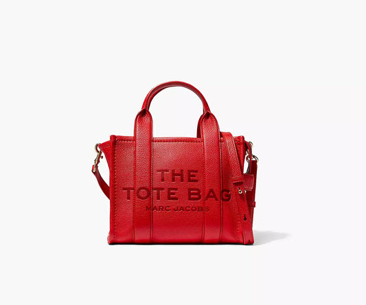 THE LEATHER MINI TOTE BAG- Red