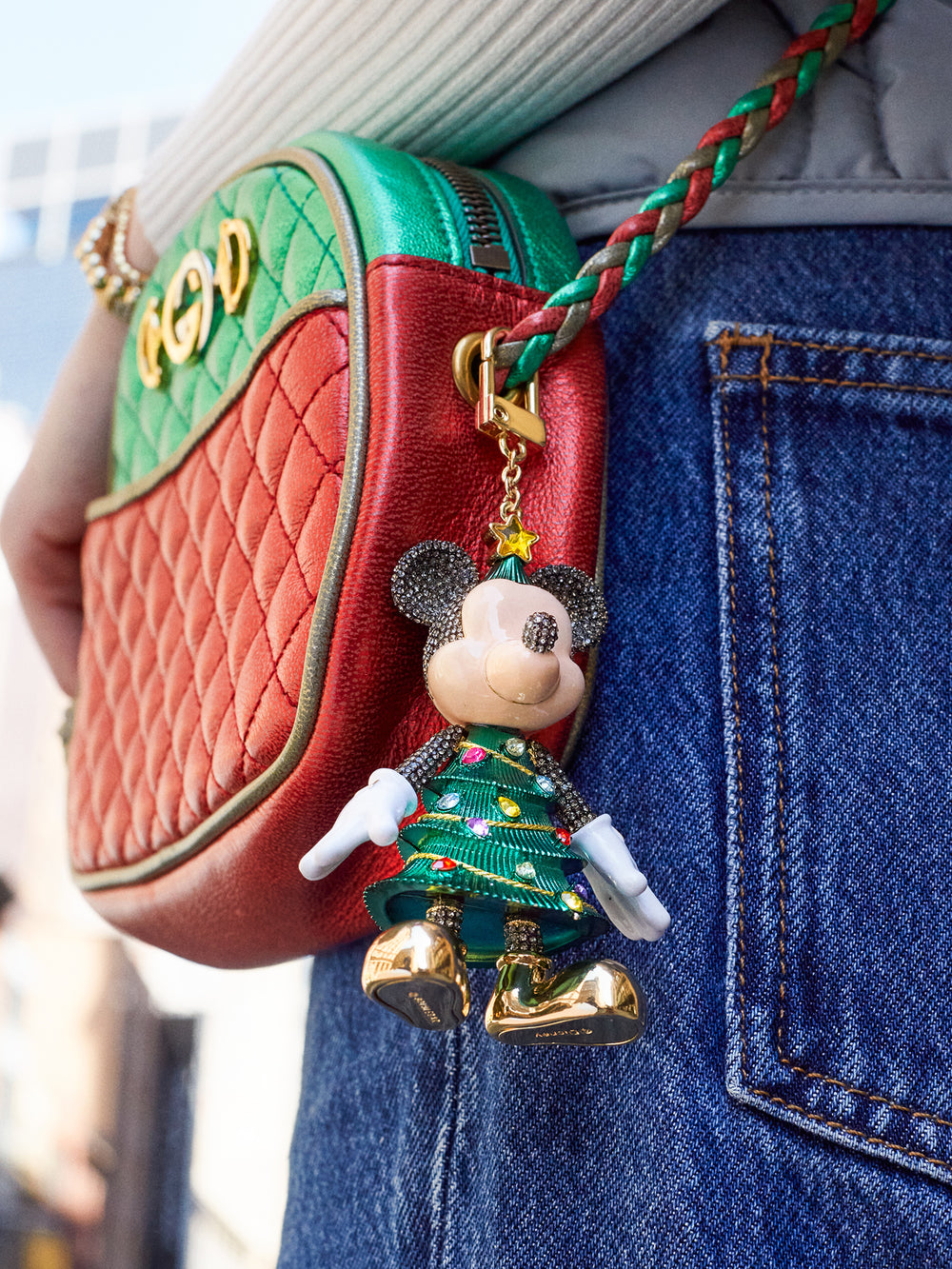 Mickey Mouse Disney Bag Charm: Christmas Tree