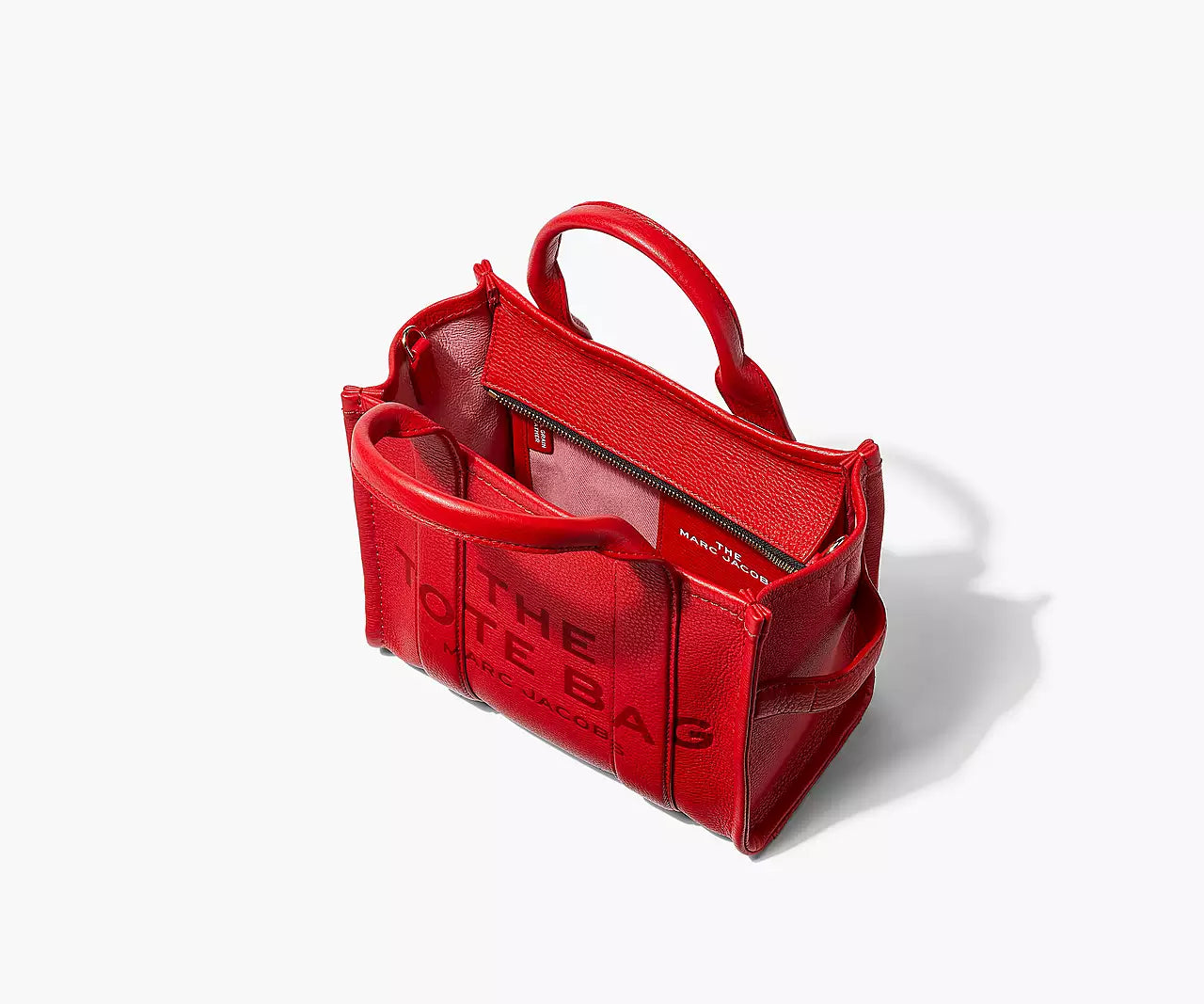 THE LEATHER MINI TOTE BAG- Red