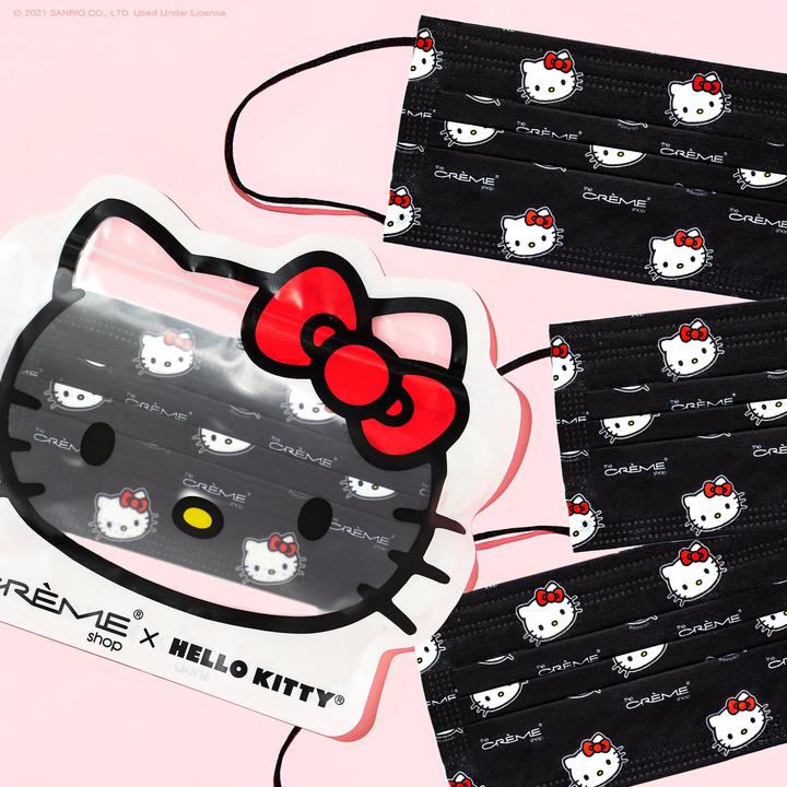 Hello Kitty~ Set de Cubrebocas Negros