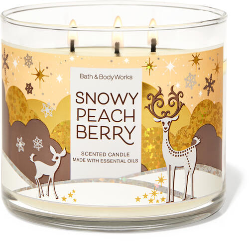 Bath & Body Works Vela Jumbo Snowy Peach Berry