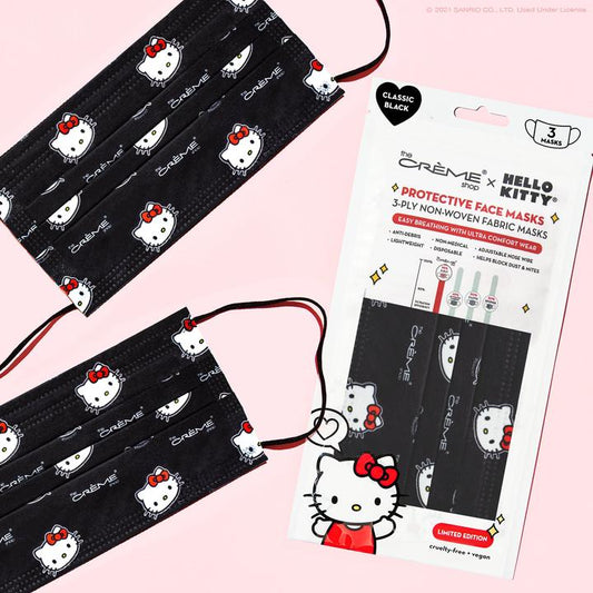 Hello Kitty~ Set de Cubrebocas Negros