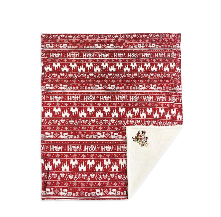 Mickey and Minnie Mouse Holiday Fleece Throw