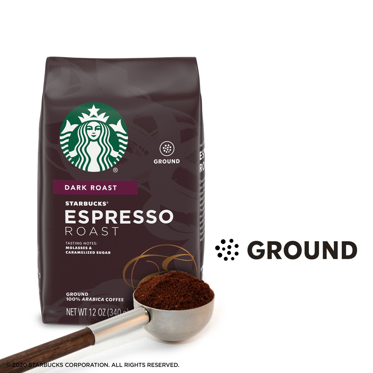 Starbucks Café Molido Con Saborizante Sin Sabores Artificiales 12oz - Expresso Roast Dark Roast