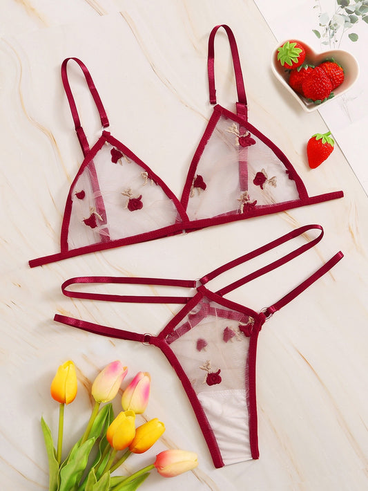 Set Transparente Malla Rosas