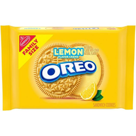 Oreo Lemon Flavor Creme Golden Sandwich Cookies Family Size - 566 gr
