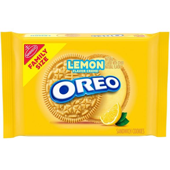 Oreo Lemon Flavor Creme Golden Sandwich Cookies Family Size - 566 gr