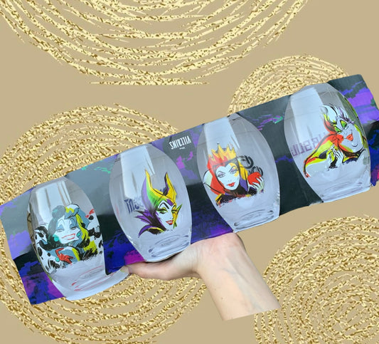 Set Vasos Cristal Malvadas Disney  - Estará en $595