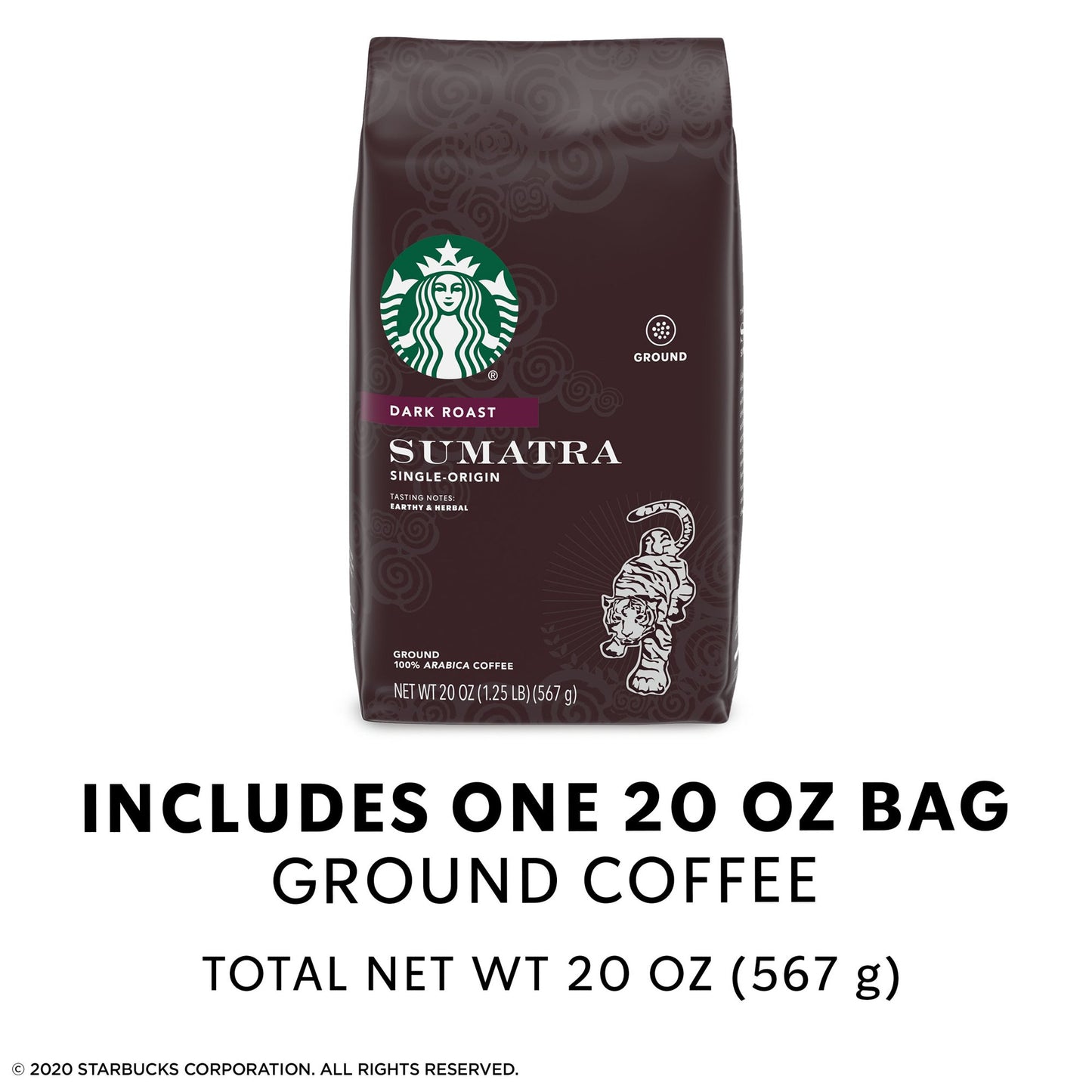 Starbucks Café Molido Con Saborizante Sin Sabores Artificiales 12oz - Expresso Roast Dark Roast