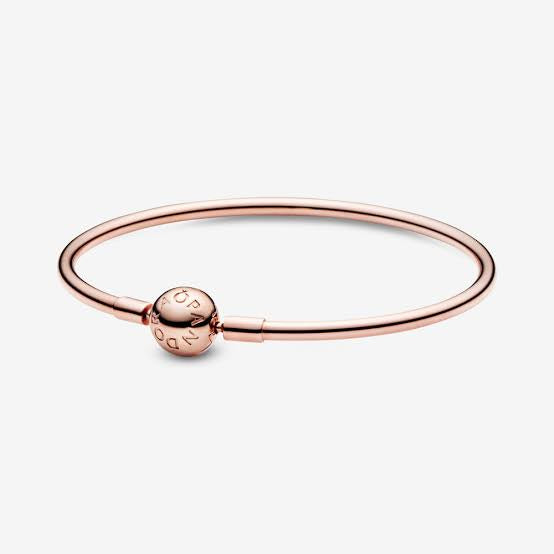 PANDORA PULSERA ORO ROSA 14K BANGLE VARIAS MEDIDAS