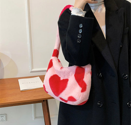 Bolso Hombro Fur Hearts Bolsa Corazones - Diferentes Tonos