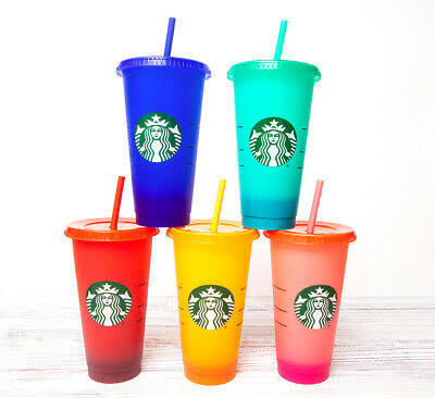 Starbucks súper oferta 5 vasos cambia color