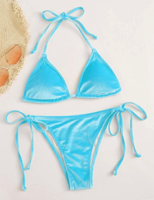 Bikini de terciopelo azul