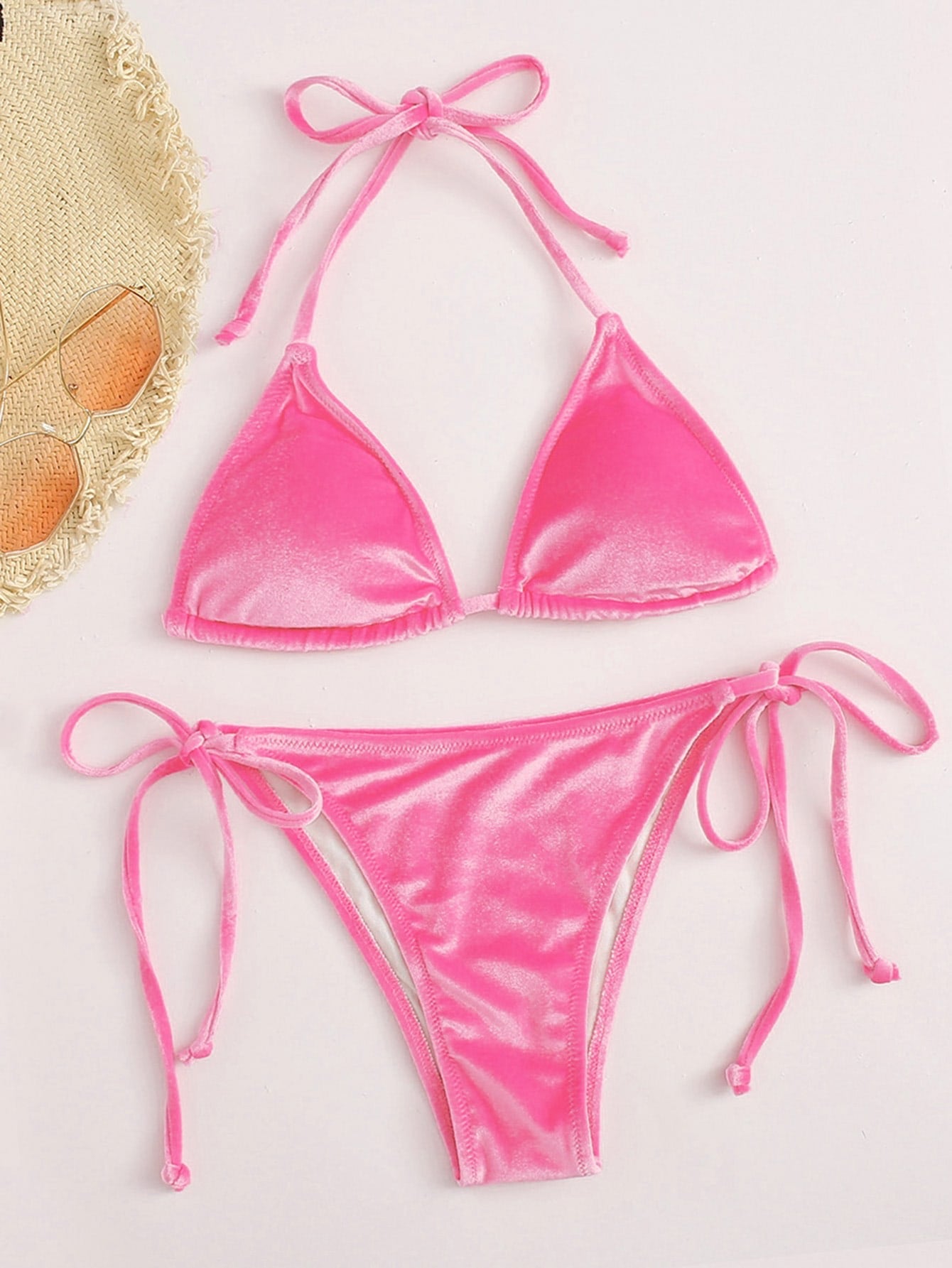 Bikini de terciopelo rosa