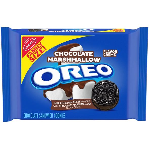 Oreo Chocolate Marshmallow Flavor Creme Chocolate Sandwich Cookies Family Size - 483 gr