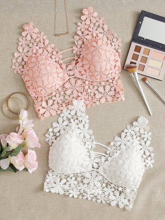 Set dos piezas encaje floral
