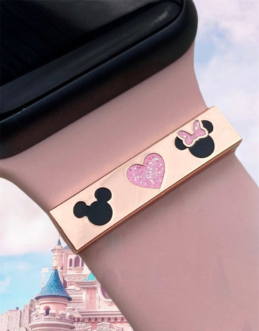 Mickey & Minnie Heart Apple Watch Charm