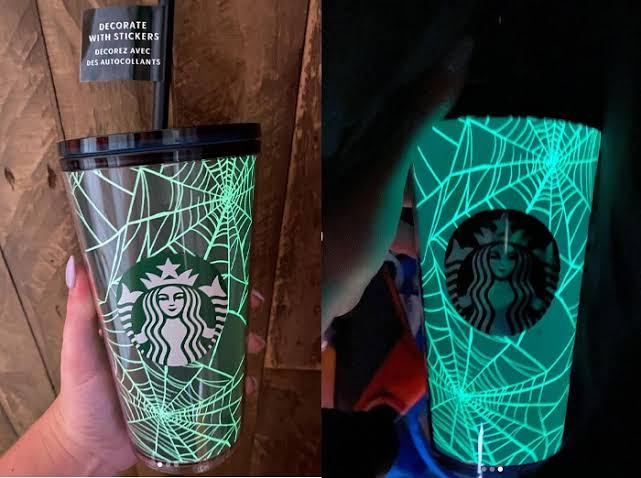 Starbucks Vaso Telaraña Negro 16oz - Brilla en la Oscuridad