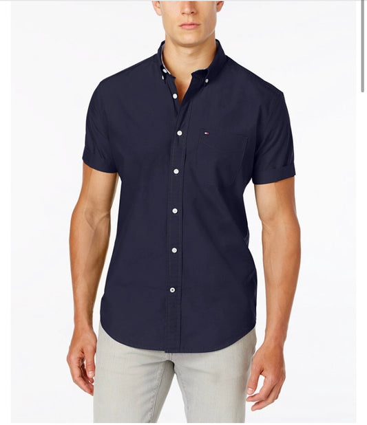Tommy Hilfiger con botón en mangas azul