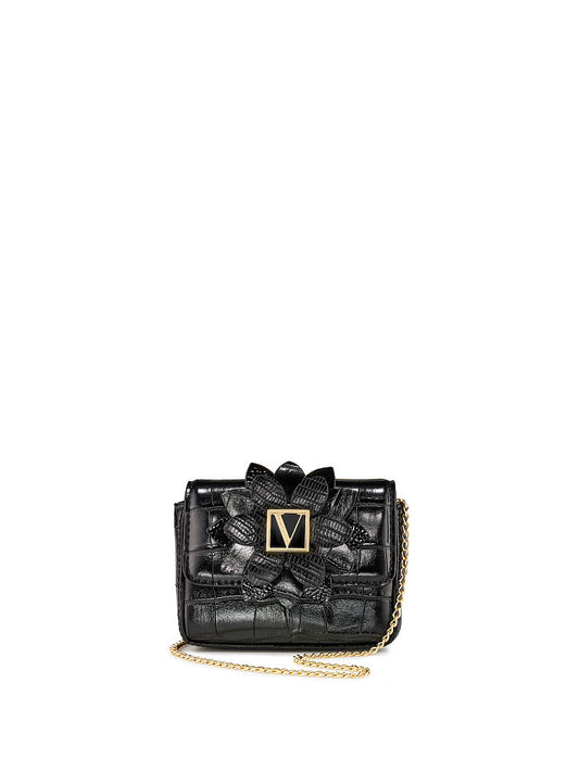 The Victoria Micro Shoulder Bag-Negra con flor