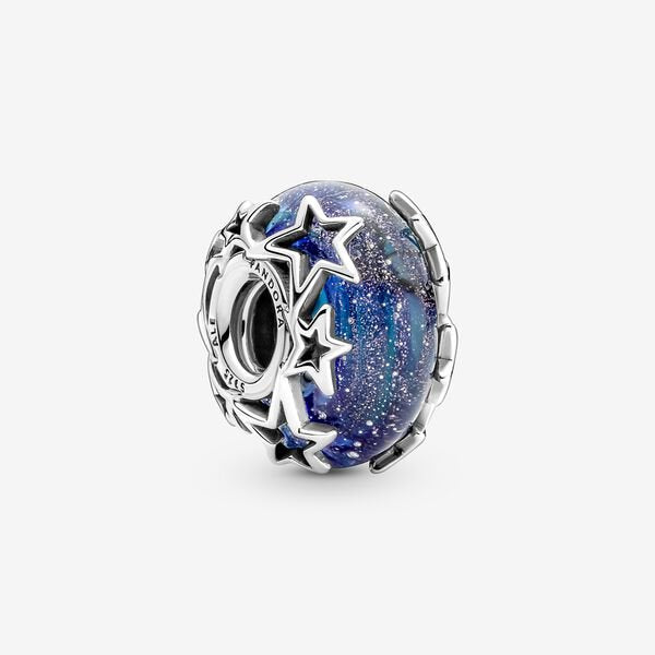 Galaxy Blue & Star Murano Charm