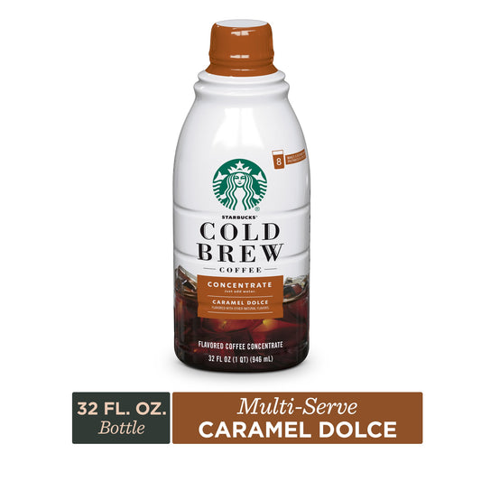 Starbucks Cold Brew Coffee Caramel Dolce 32oz - Sólo añade Agua y Hielos