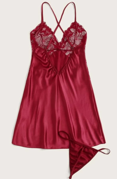Vestido de satén-Rojo