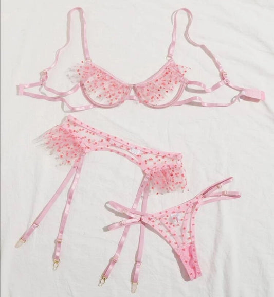 Set de Lencería con corazones