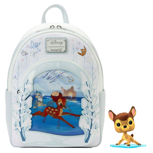 Limited Edition Bundle Exclusive - Bambi on Ice Lenticular Mini Backpack and Pop! Bambi (Flocked)