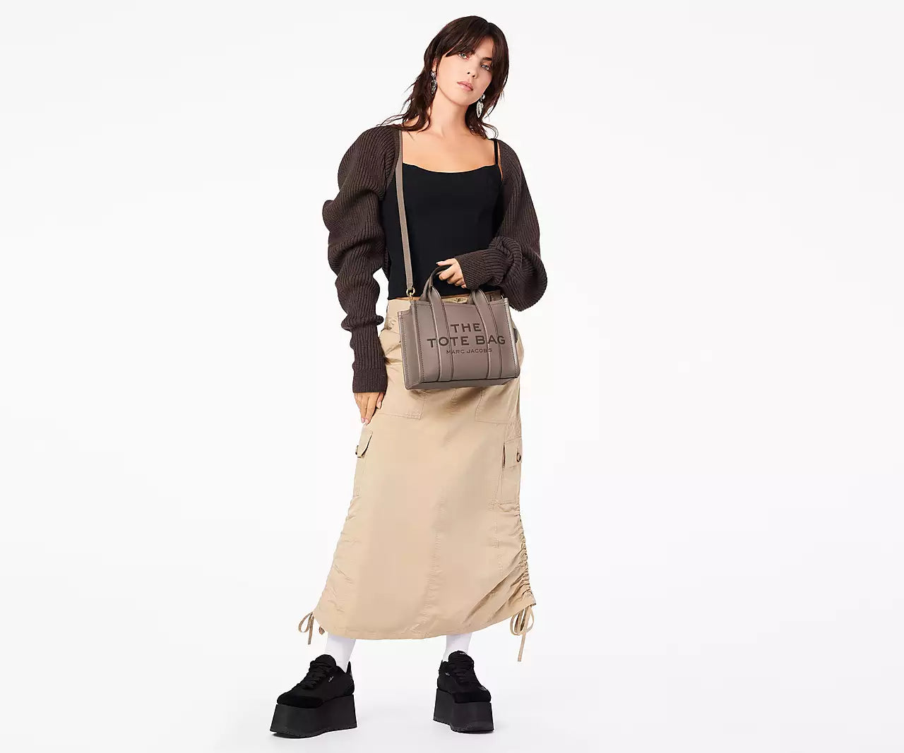 THE LEATHER MINI TOTE BAG- Cement