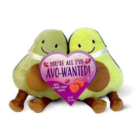 Frankford Valentine's Avocado Date Night Plush with Gummy Candy Hearts