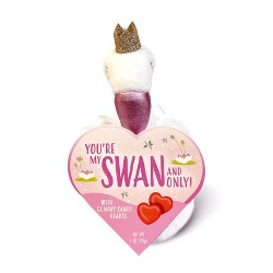 Frankford Valentine's Swan Date Night Plush with Gummy Candy Hearts