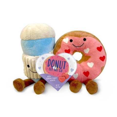 Donut Date Valentine's Plush with Gummy Candy Heart