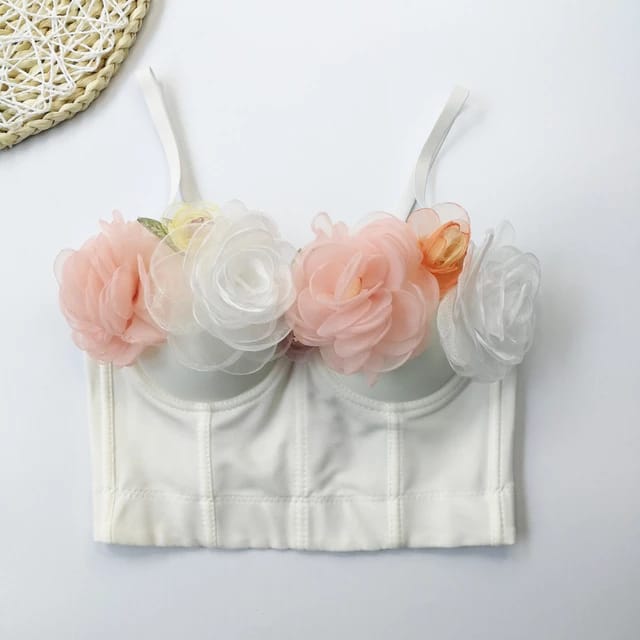 Corsé Flores Bombachas Blanco