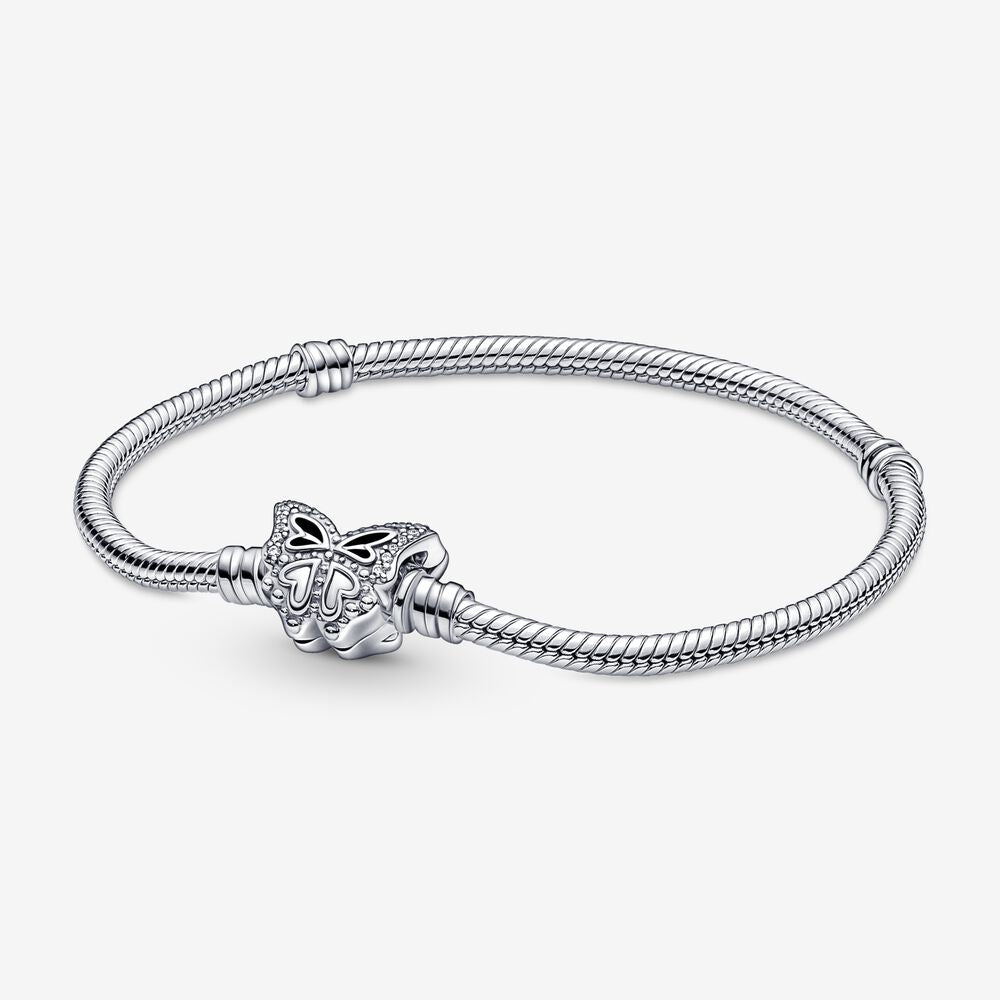 Pandora Moments Butterfly Clasp Snake Chain Bracelet