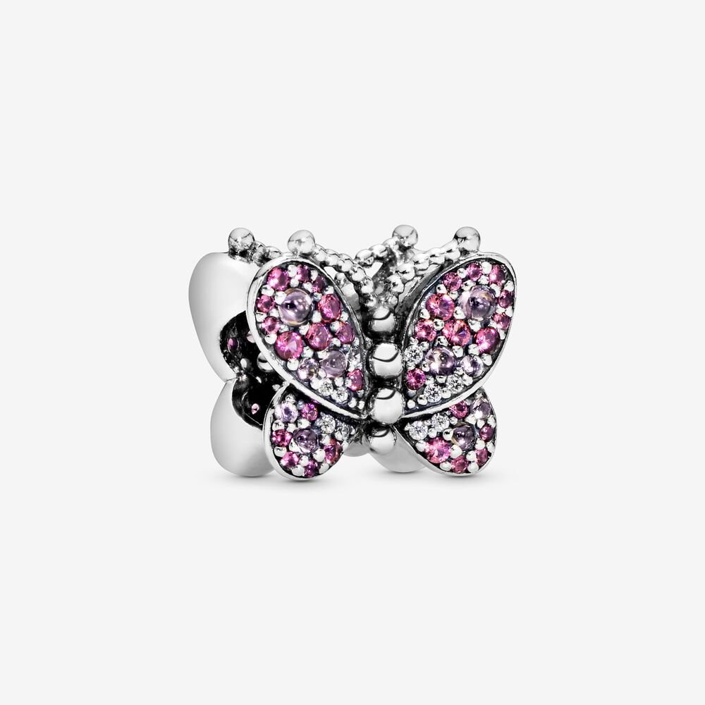 Pink Pavé Butterfly Charm