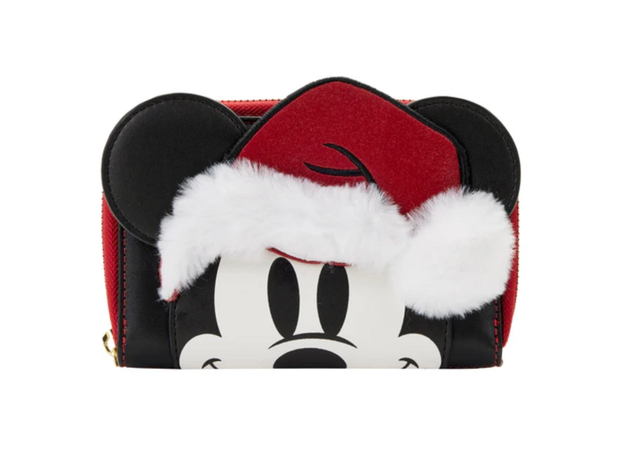 Exclusive - Glitter Mickey Mouse Santa Zip Around Wallet