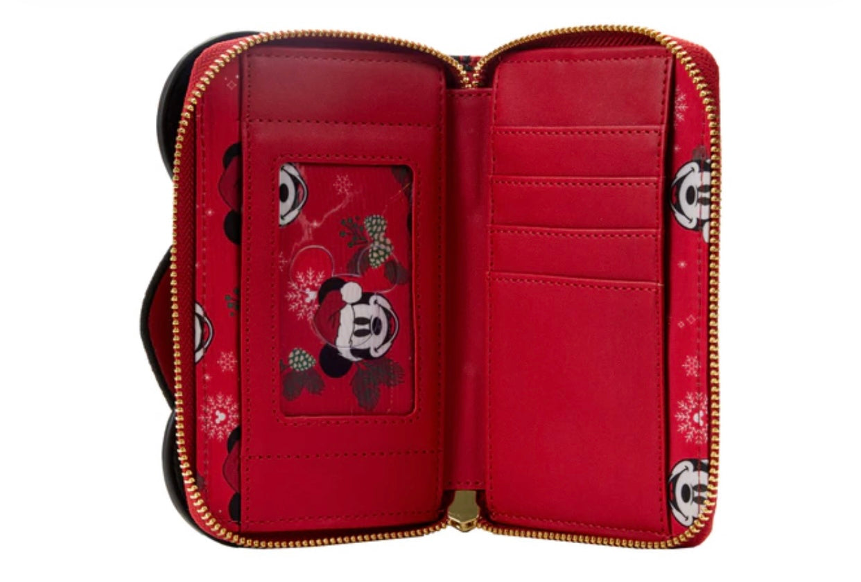 Exclusive - Glitter Mickey Mouse Santa Zip Around Wallet