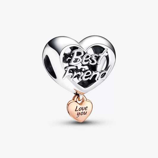 Love You Best Friend Heart Charm