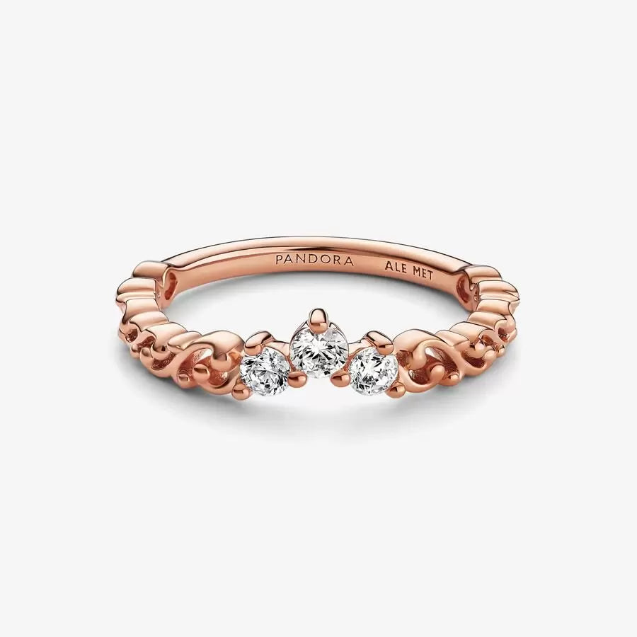 Rose Gold Regal Swirl Tiara Ring